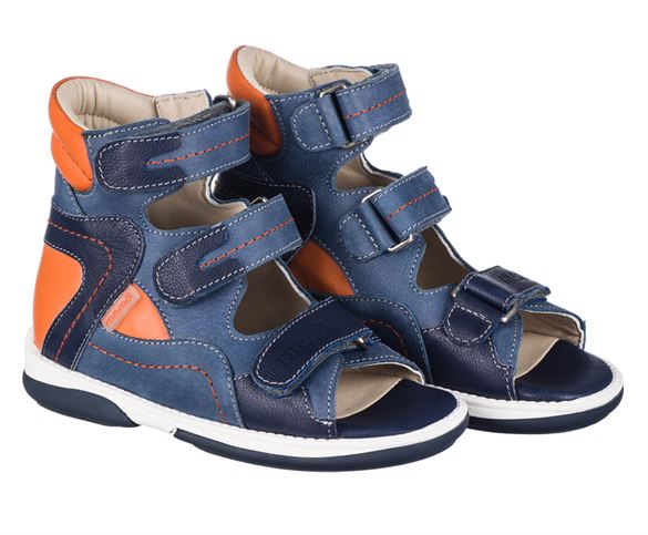 Image of Memo Michael, sandal, blå/orange - sandaler med ekstra støtte (Memo-Michael-blue)